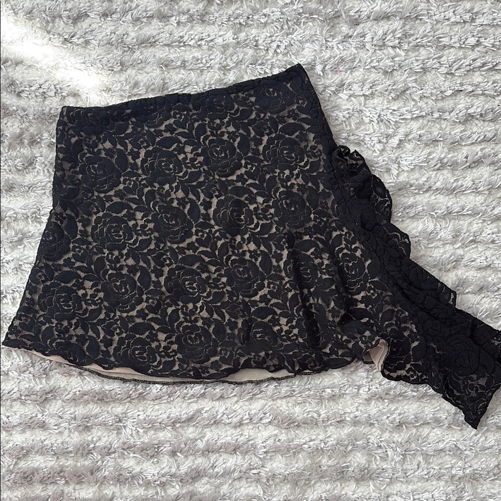 Tiger Mist Black Asymmetrical Mini Skirt